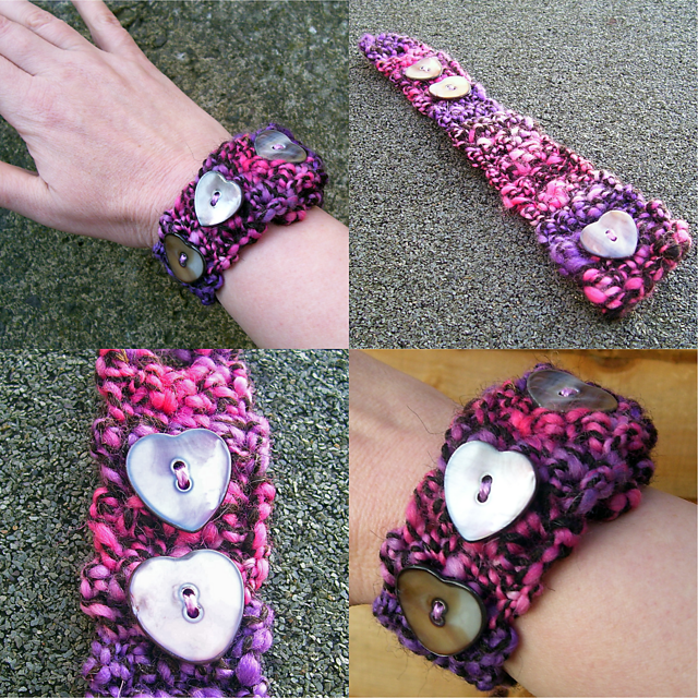 Hand Spun Crochet Cuff