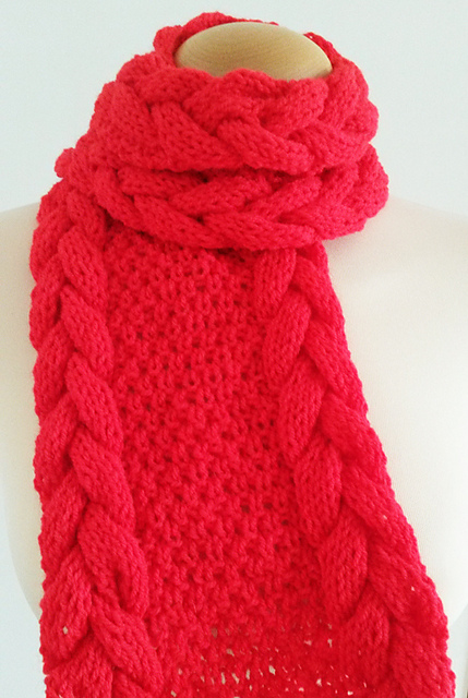 Scarf Cable Olive