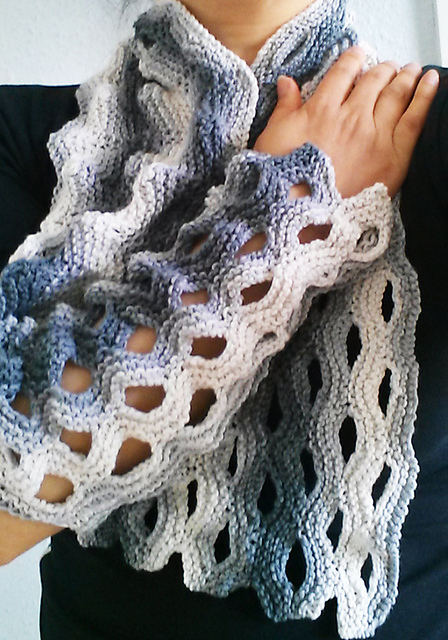 Batik Scarf Bobble Lace
