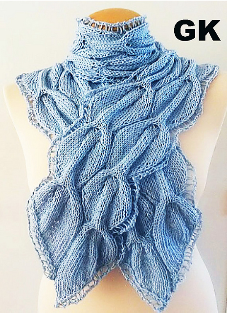 Cable Leaf River Scarf