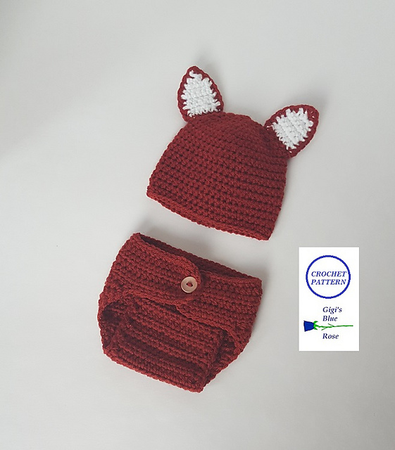 Fox Beanie and Diaper Cover