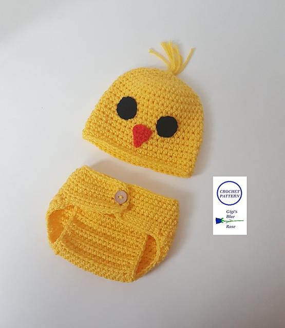 Chick Beanie and Diaper Cover