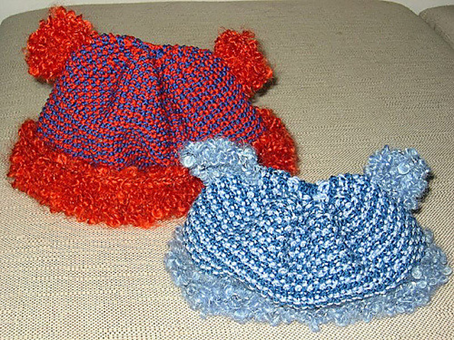 loopy mohair teddy bear moss stitch hat