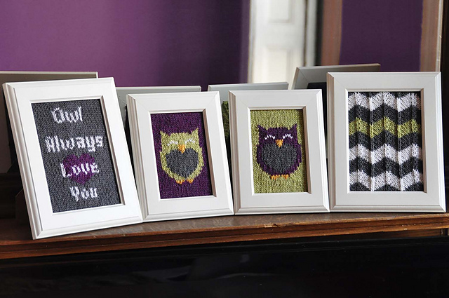 "Owl Friends" Knitted Wall Art
