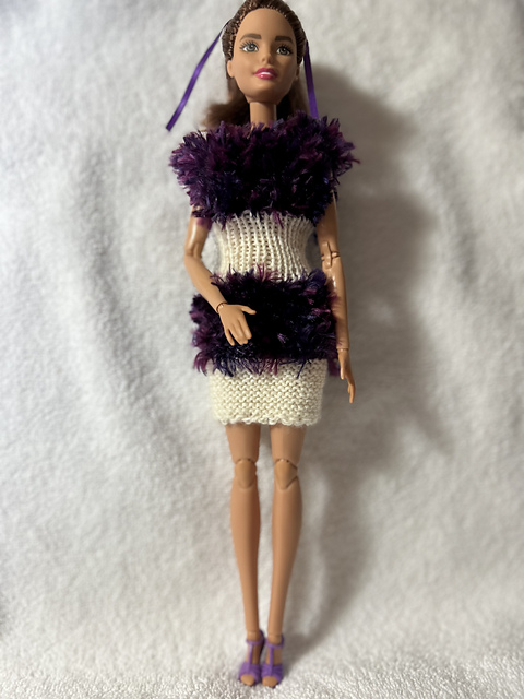 #0057 Dress in Silver and Black Fun Fur