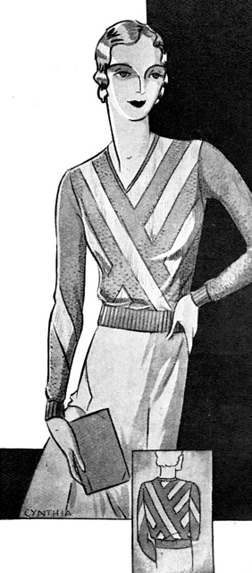 A Two-Colour Jumper with Diagonal Stripes