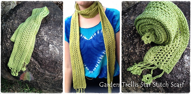 Garden Trellis Star Stitch Scarf