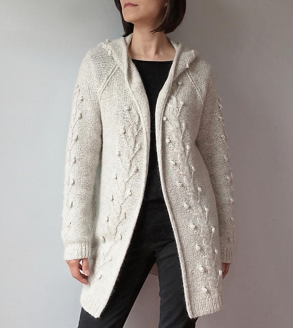 Ravelry: Amelie - floral cable cardigan pattern by Vicky Chan