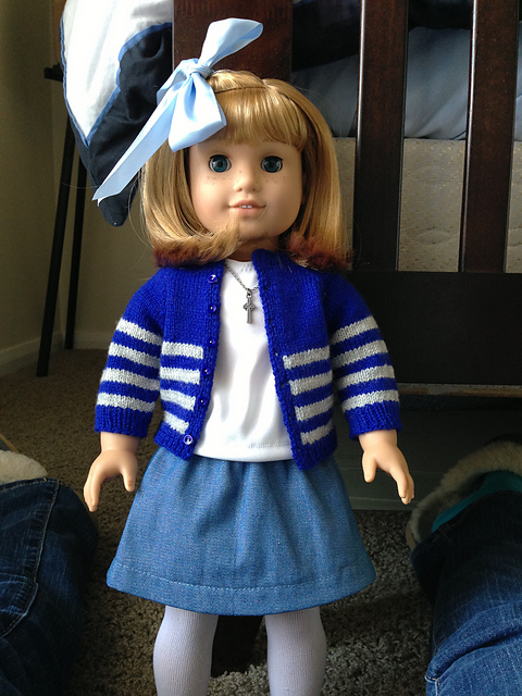 Rylie–Nautical Cardigan for American Girl Dolls