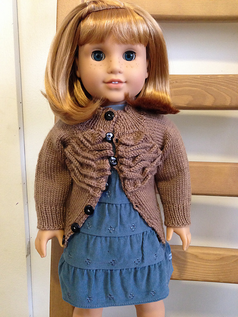 Laura Ruffle Cardigan for American Girl Dolls