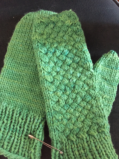 Woven Cable Mittens