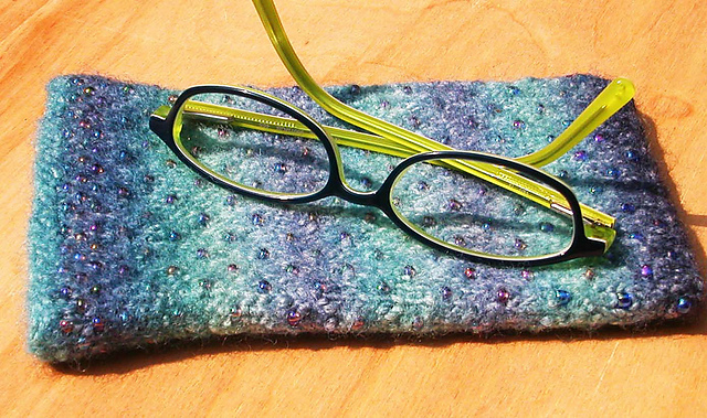 Felted Beaded Eyeglass Pouch and Evening Bag