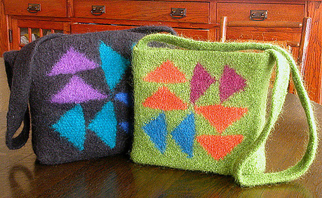 Modular Triangles Felted Bag Collection