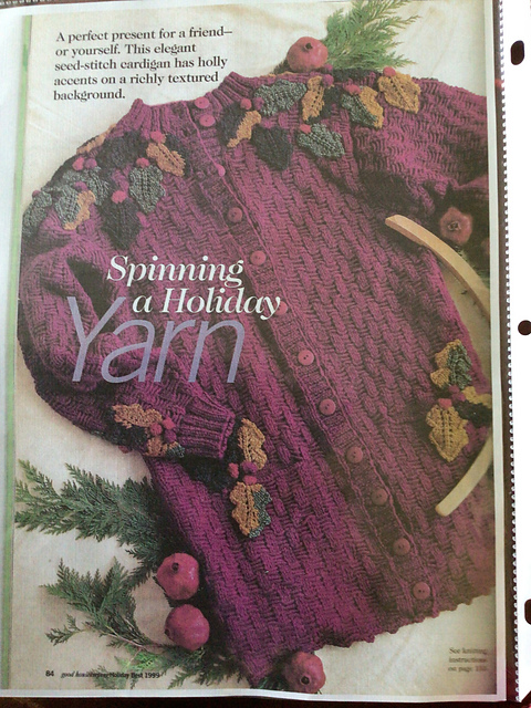 Holly Leaves & Berries Cardigan