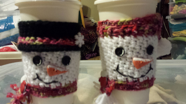 Snowmen cup cozies
