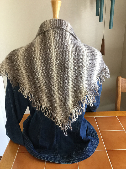 Loopy Triangle Fringe Shawl