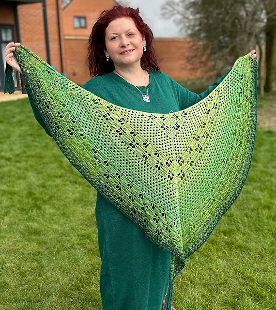 Granny meets butterflies shawl Dec 2024