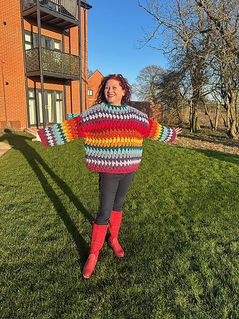 Rainbow oversized jumper