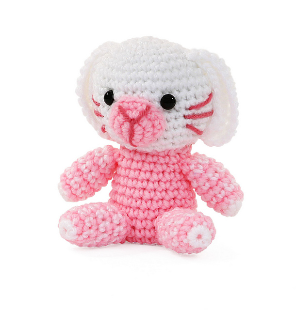 Pink and White Bunny Amigurumi