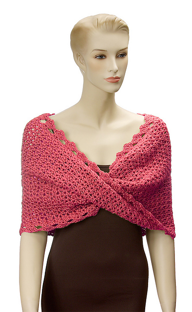 Fuchsia Lace Mobius Wrap