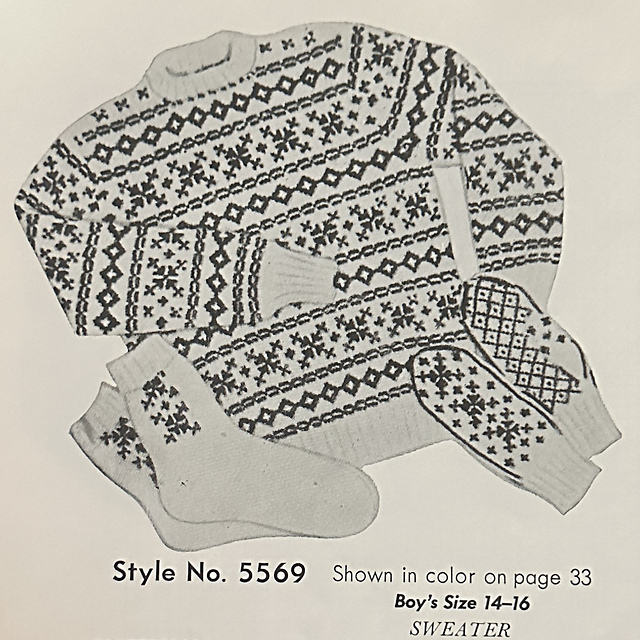 No. 5569 Sweater, Mittens, and Socks