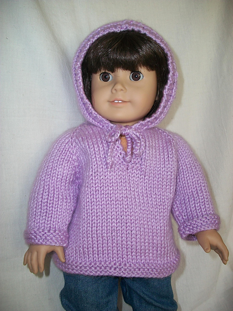 Top-down Hoodie for 18" dolls