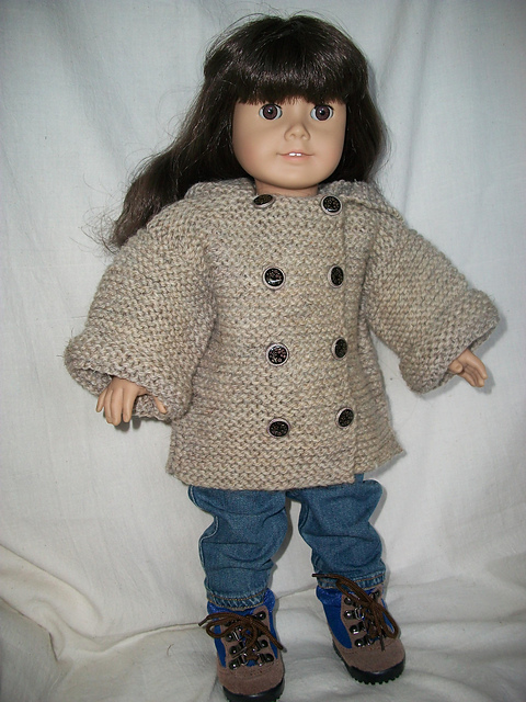 Double-breasted Garter coat for 18" doll