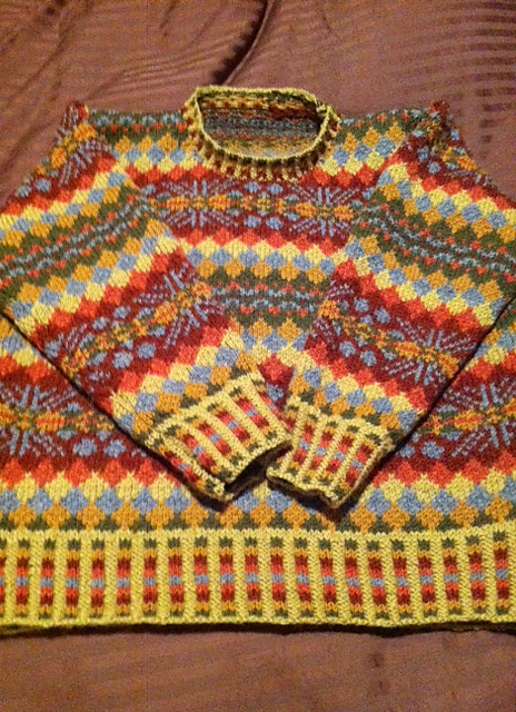 Cross and Flowers Fair Isle Crewneck