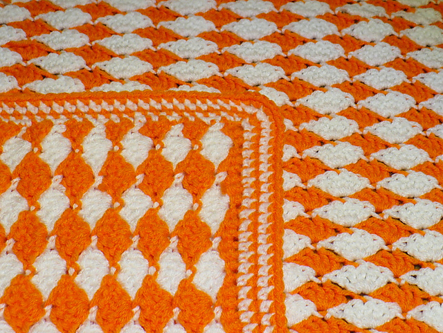 Almost Reversible Baby Blanket or Afghan