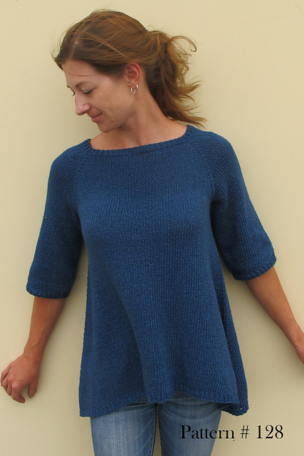 128 Top down Trapeze Pullover