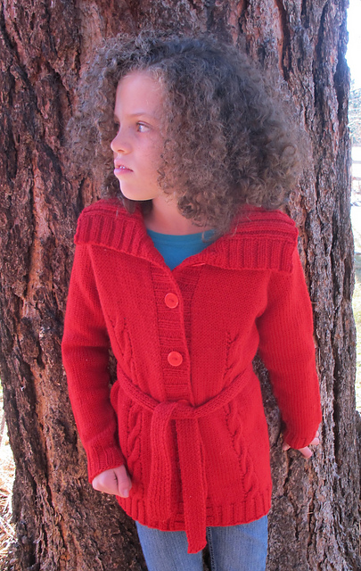 # 1503 Girls Top Down Cable Cardigan