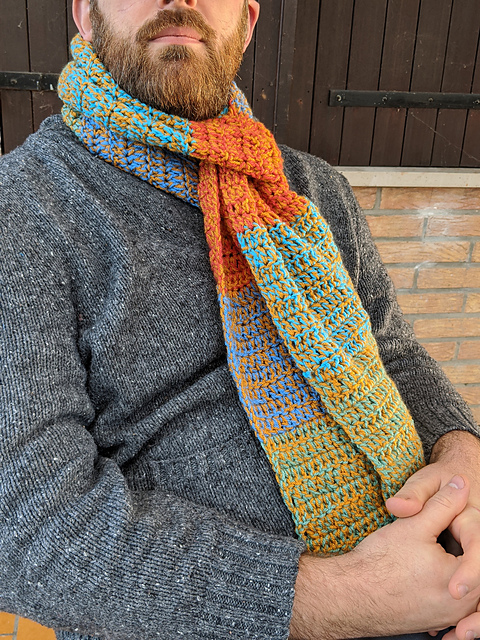 Easy Crocheted Men's Scarf