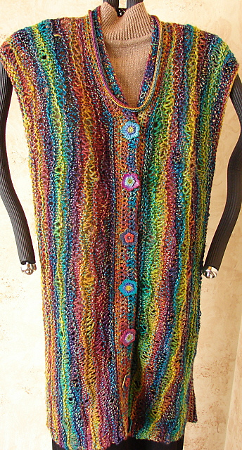Sideways Easy Drop Stitch Long Vest