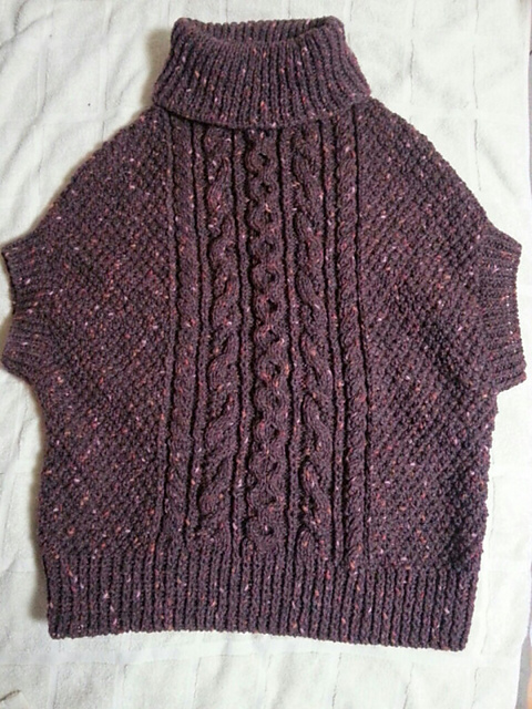 High-collared Aran Pullover