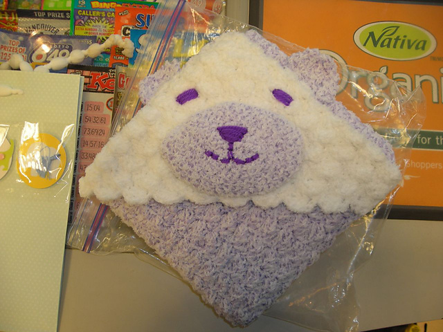 Hooded Bear & Flower Baby Blanket