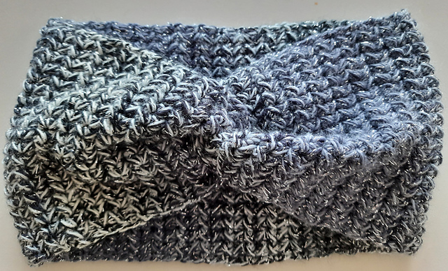 Twisted glitter ear warmer