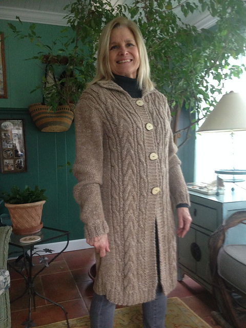 Long Cable Front Coat