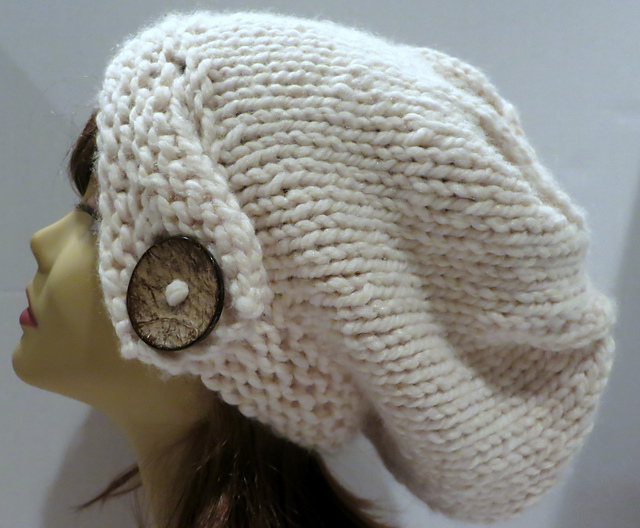 Classy Slouch Hat with Button Band