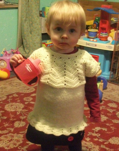 Mixed Media Knit Crochet Toddler Top