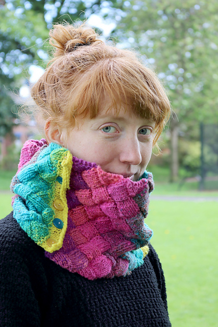 Dragonskin Entrelac Cowl
