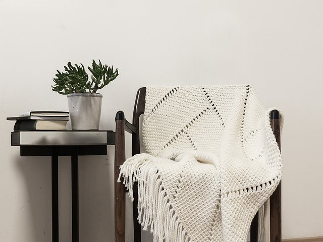 Tunisian Herringbone Throw