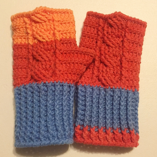 Cable Fingerless Gloves