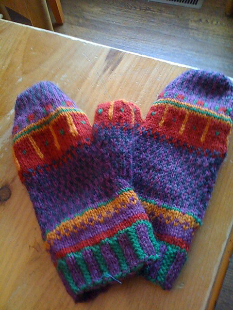 Fair Isle Wool Mittens