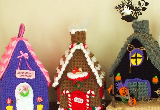 Christmas Gingerbread, Halloween Crochet Houses