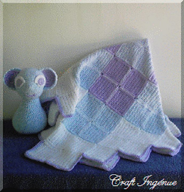 Color Block Argyle Baby Afghan