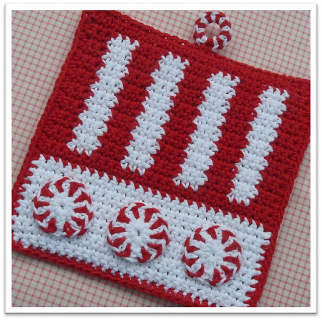 Peppermints Potholder