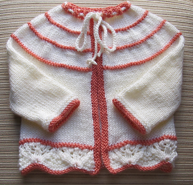 Yoked Cardigan for a Baby Girl