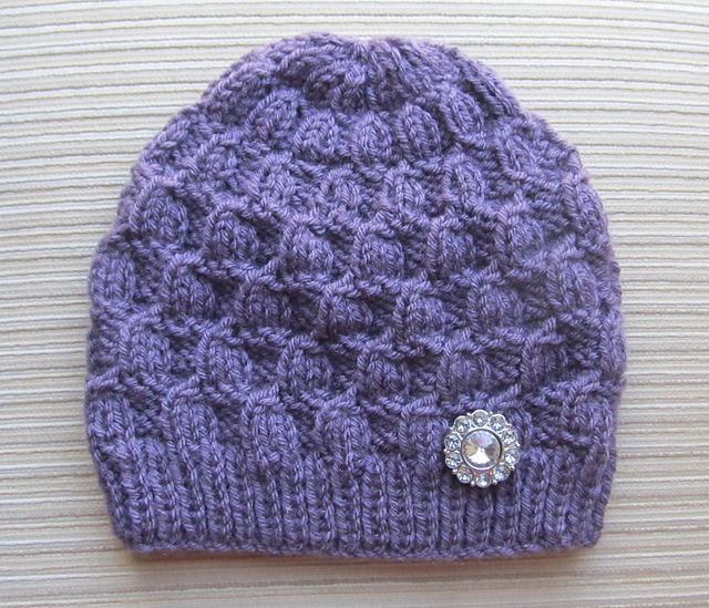 Purple Lady's Hat in a Textured Stitch