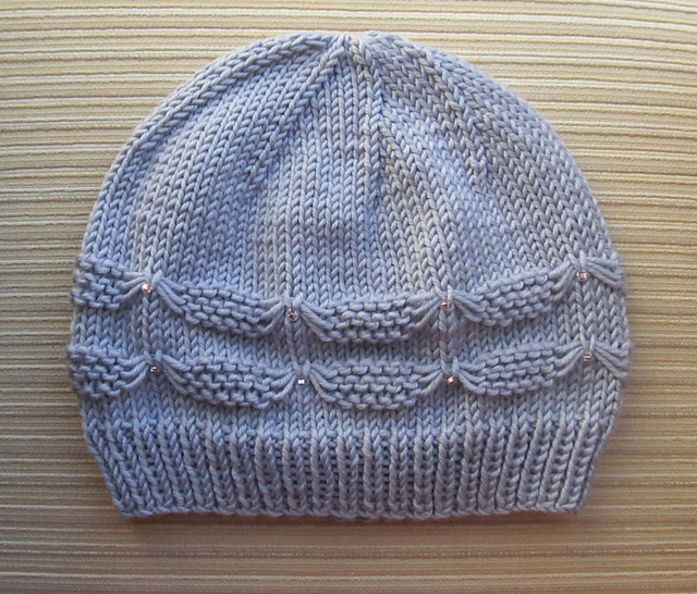 Knit Hat with Small Bows