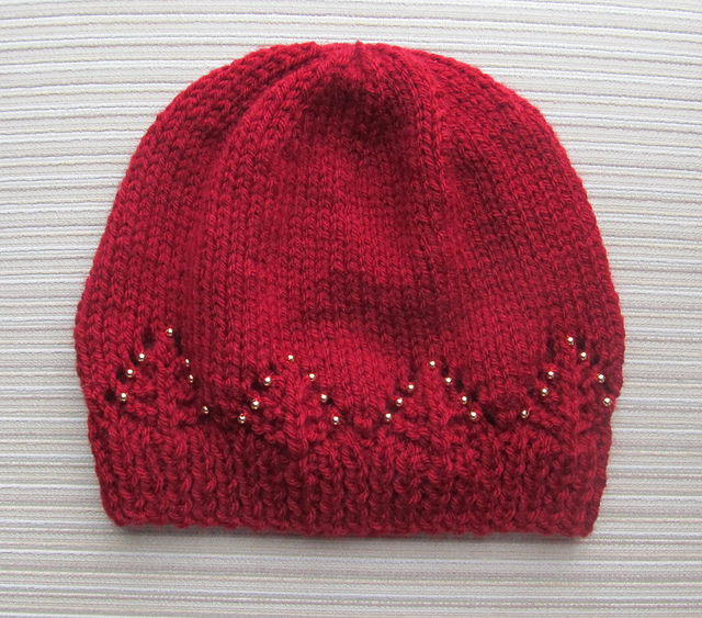 Seamless Hat with Small Pine Trees